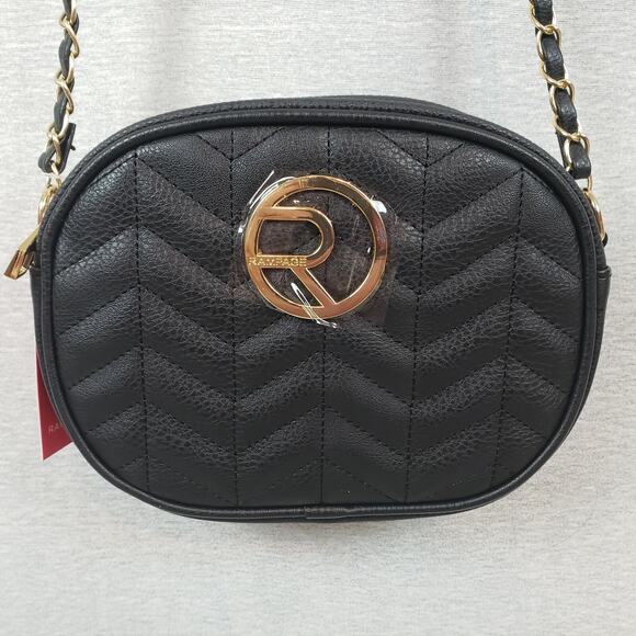 Rampage x-Body Ladies Shoulder Bag Quilted Black & Chain Strap Zipper Closure - Picture 1 of 10
